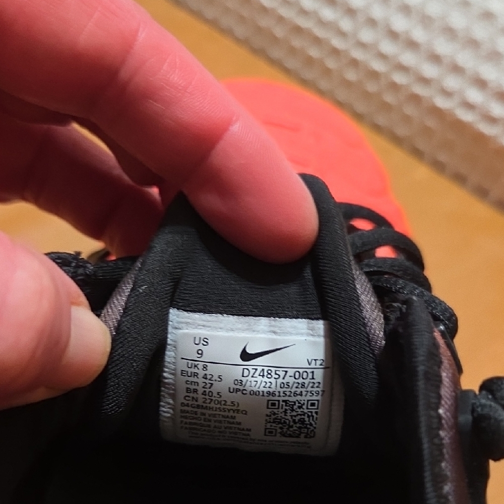 Nike Black and Orange Athletic Shoes